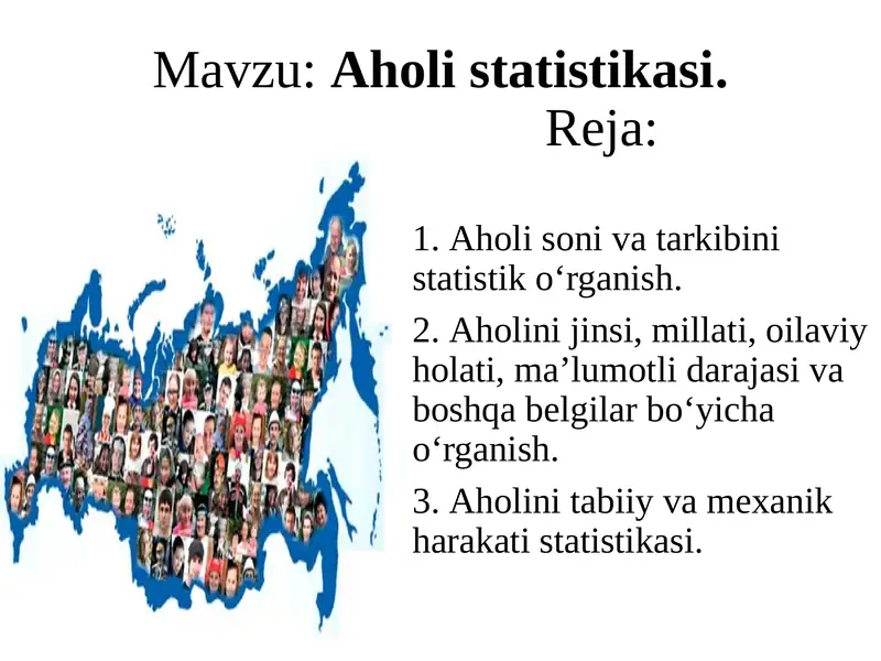 Aholi statistikasi 1