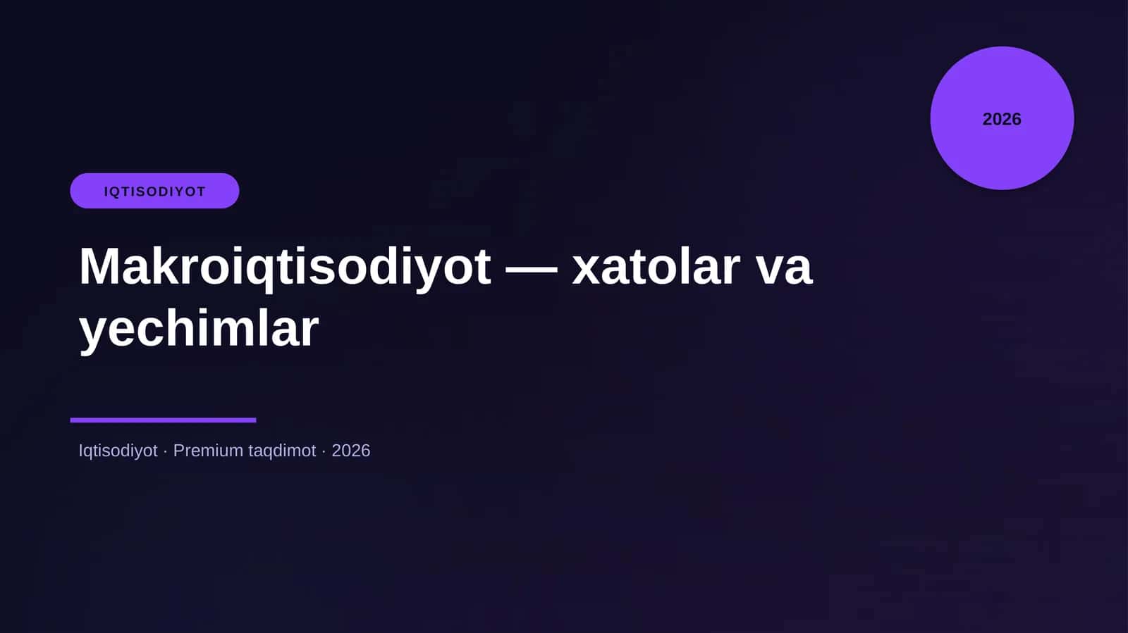 Makroiqtisodiyot — xatolar va yechimlar 1