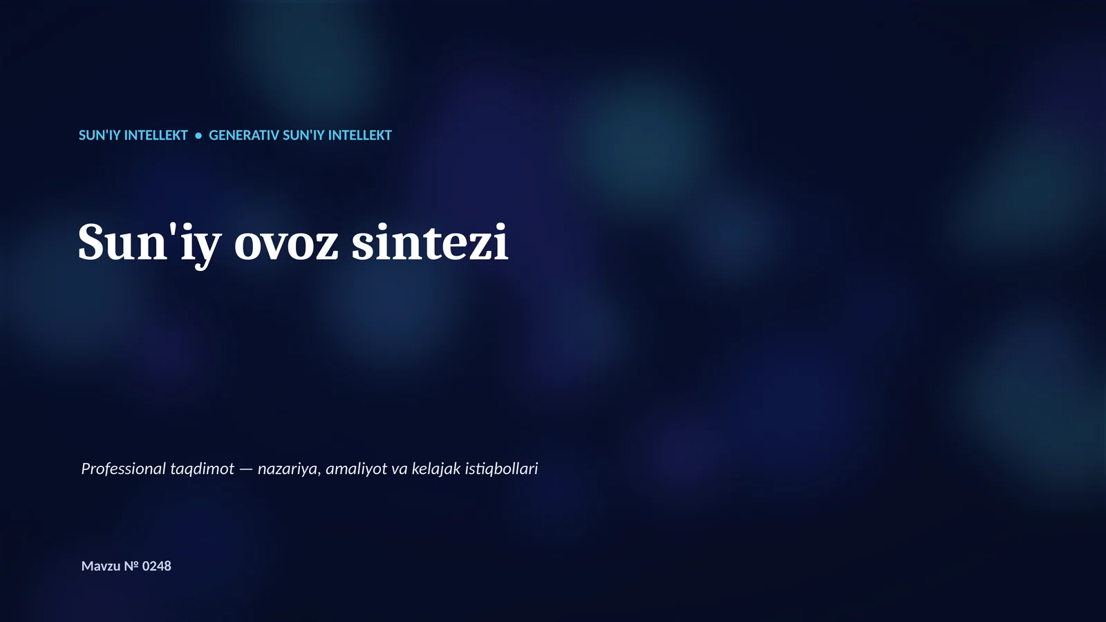 Generativ SUN'IY INTELLEKT 1