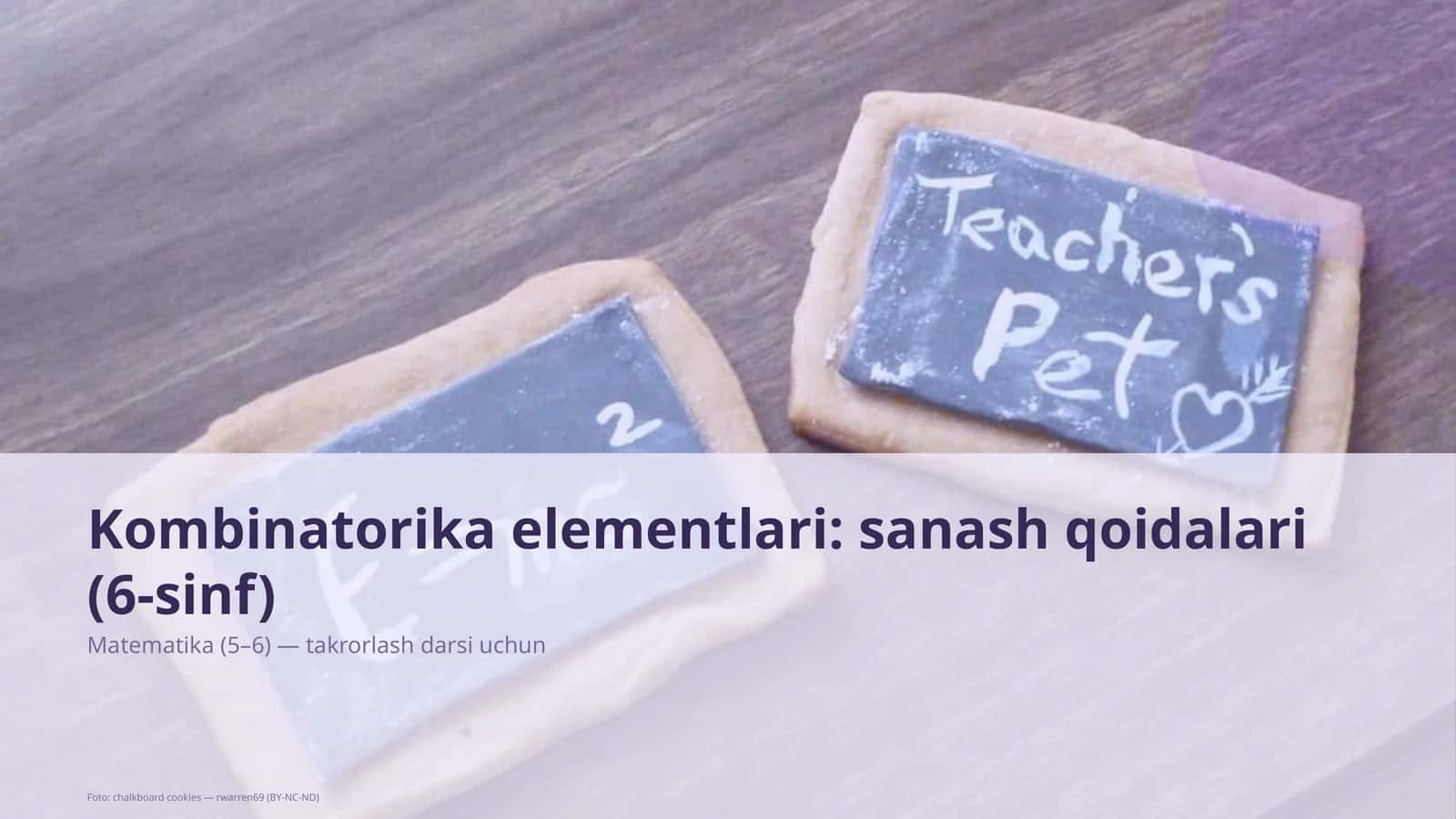 Kombinatorika elementlari: sanash qoidalari (6-sinf) 1