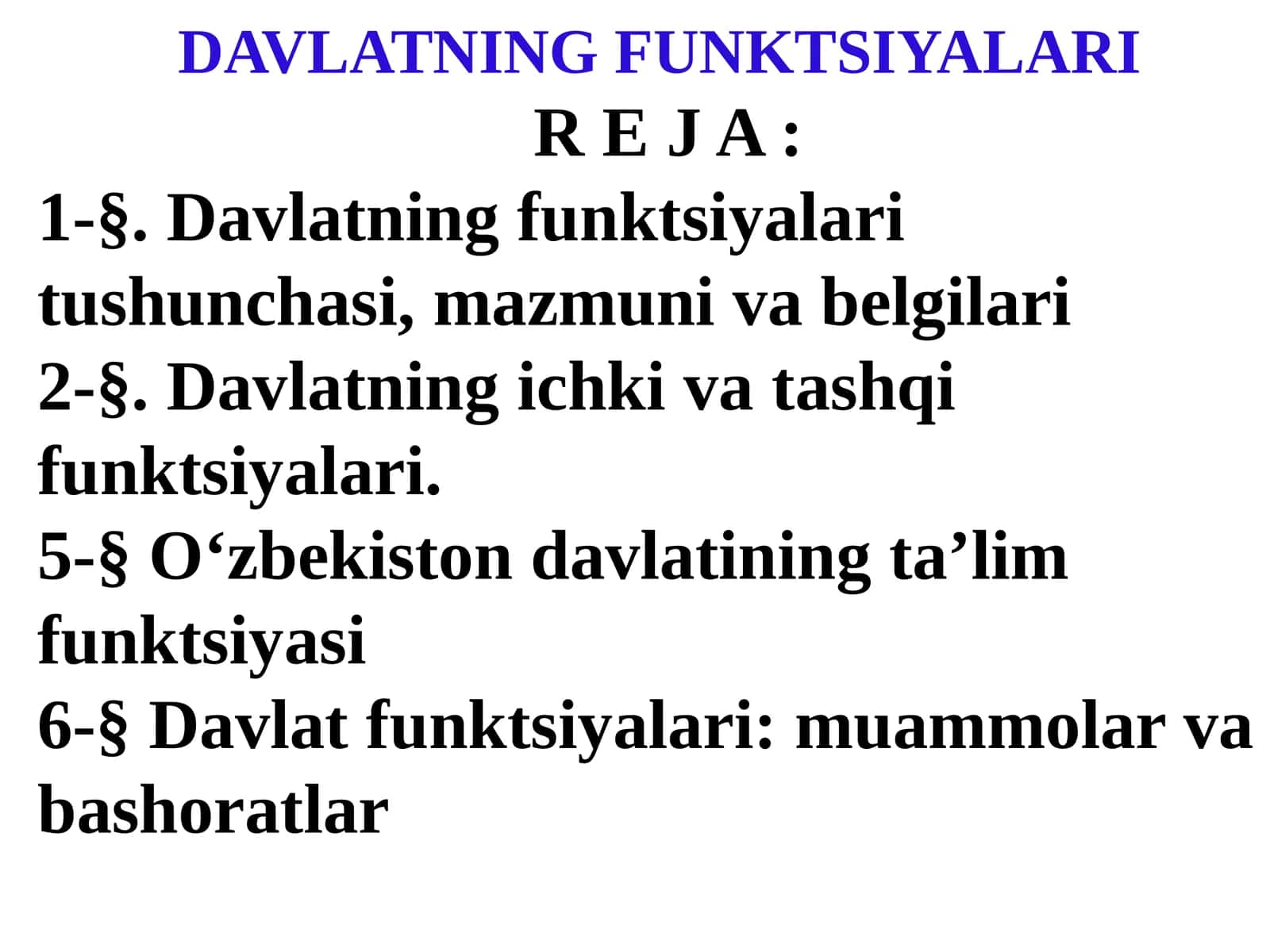 DAVLATNING FUNKTSIYALARI 1