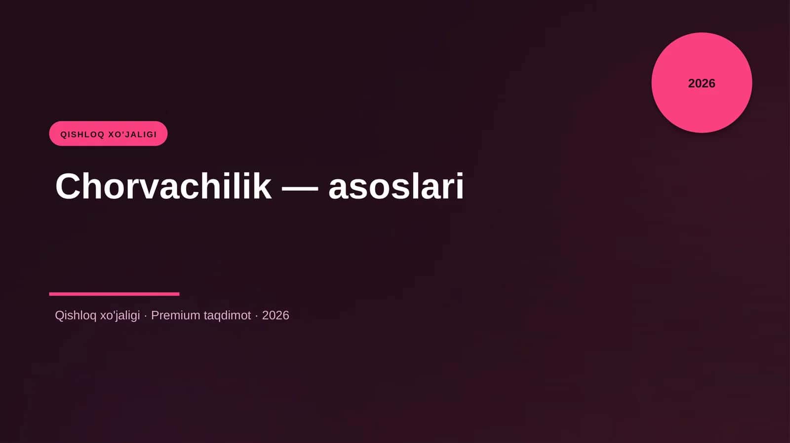 Chorvachilik — asoslari 1