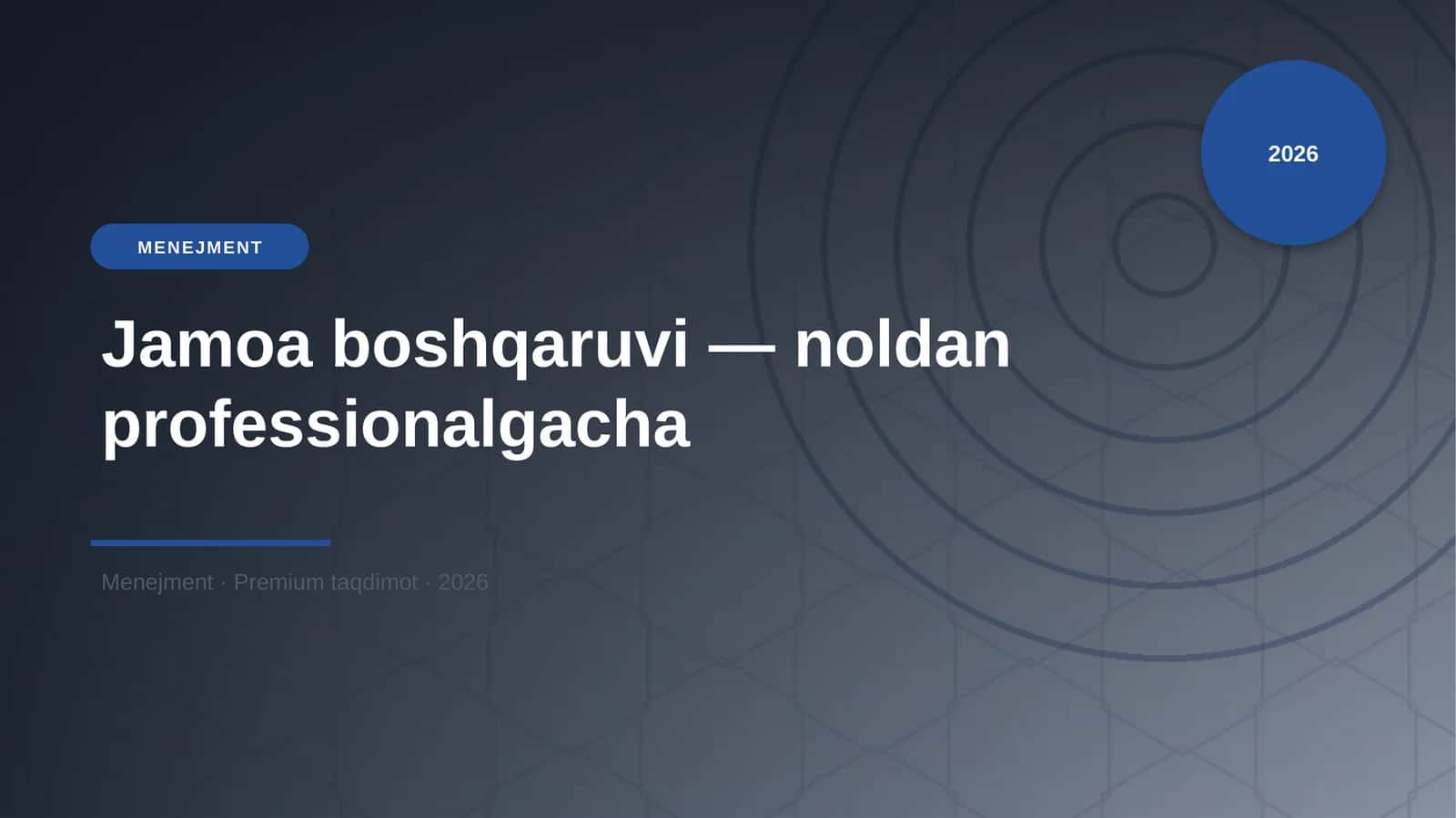 Jamoa boshqaruvi — noldan professionalgacha 1