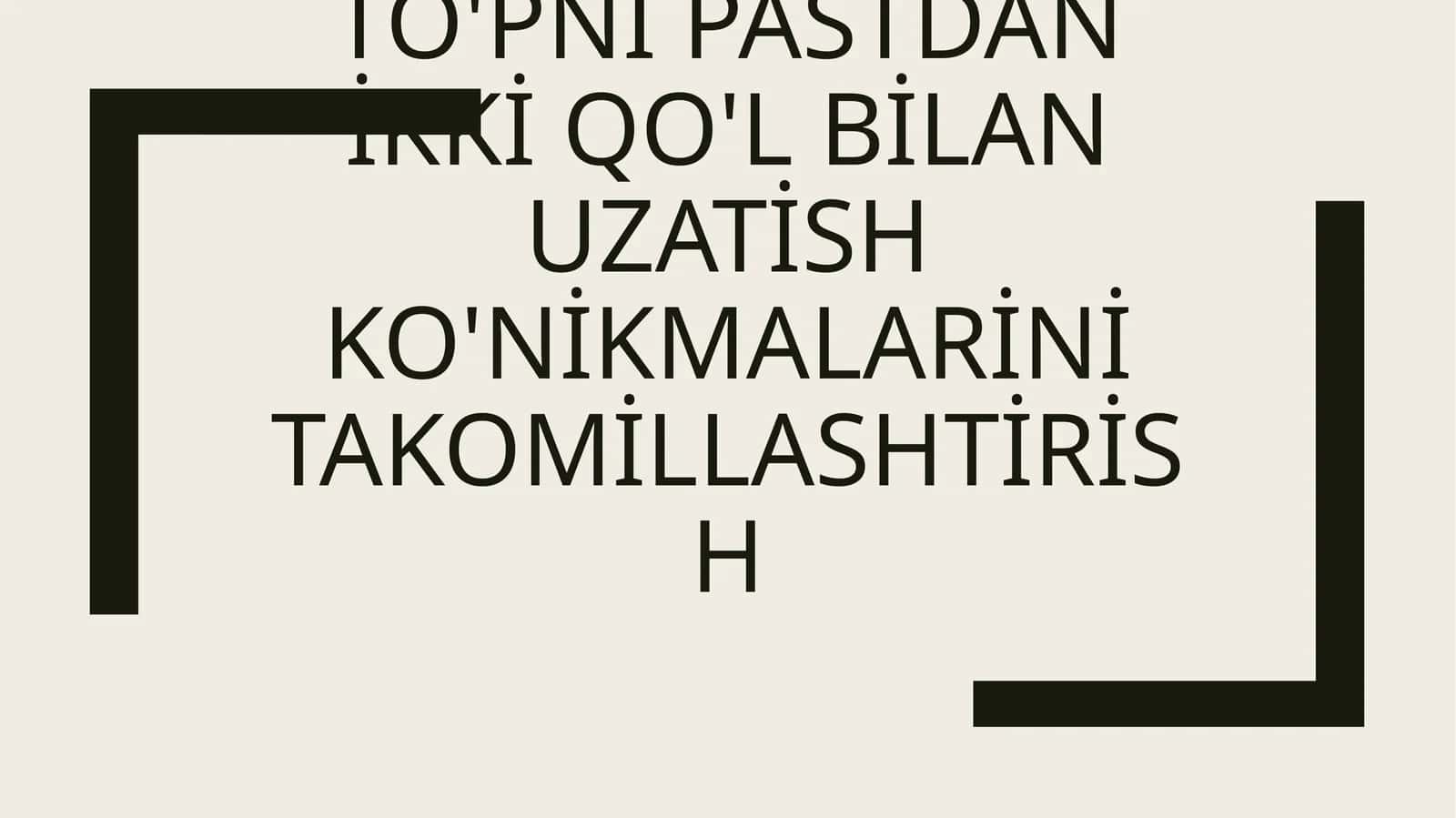 Pastdan ikki qo'l bilan to'pni uzatish 1