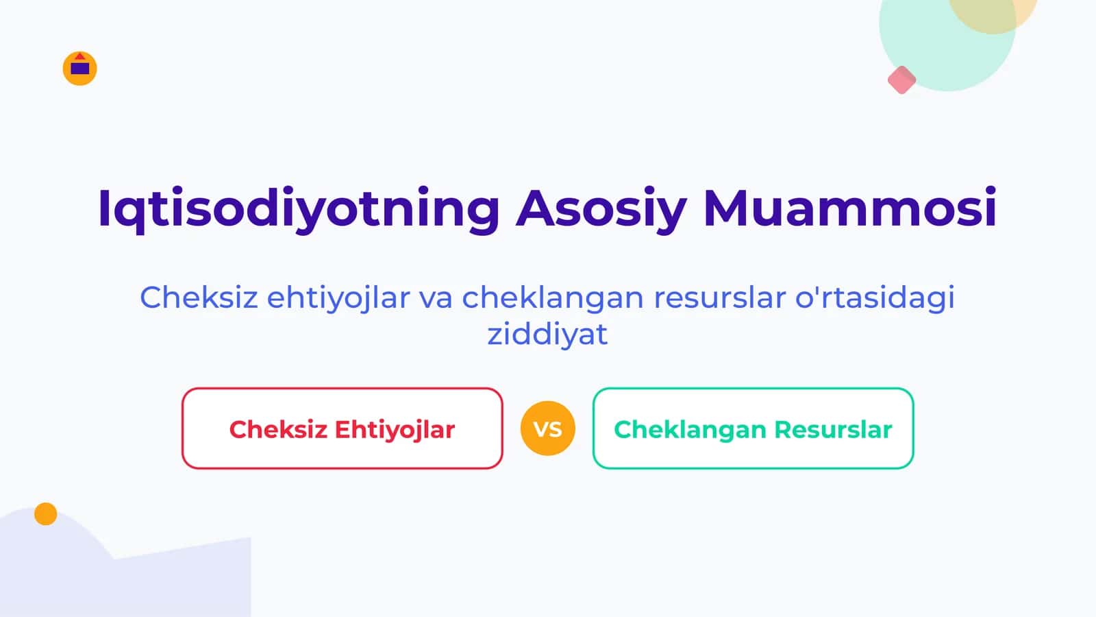 Iqtisodiyotning Asosiy Muammosi 1