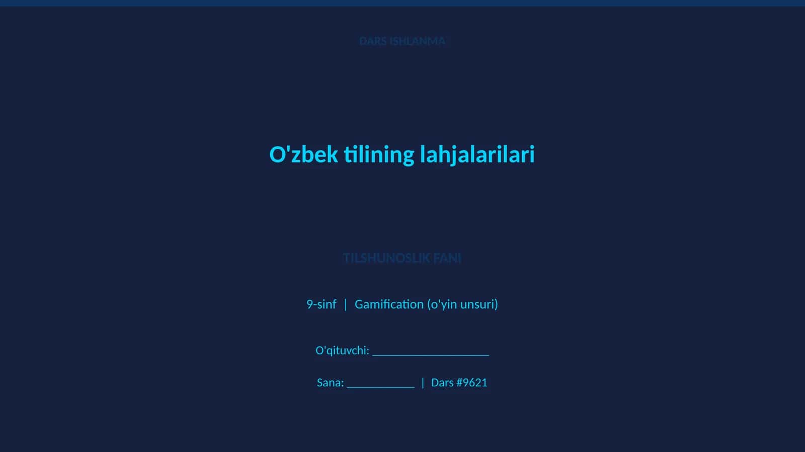 O'zbek tilining lahjalarilari 1