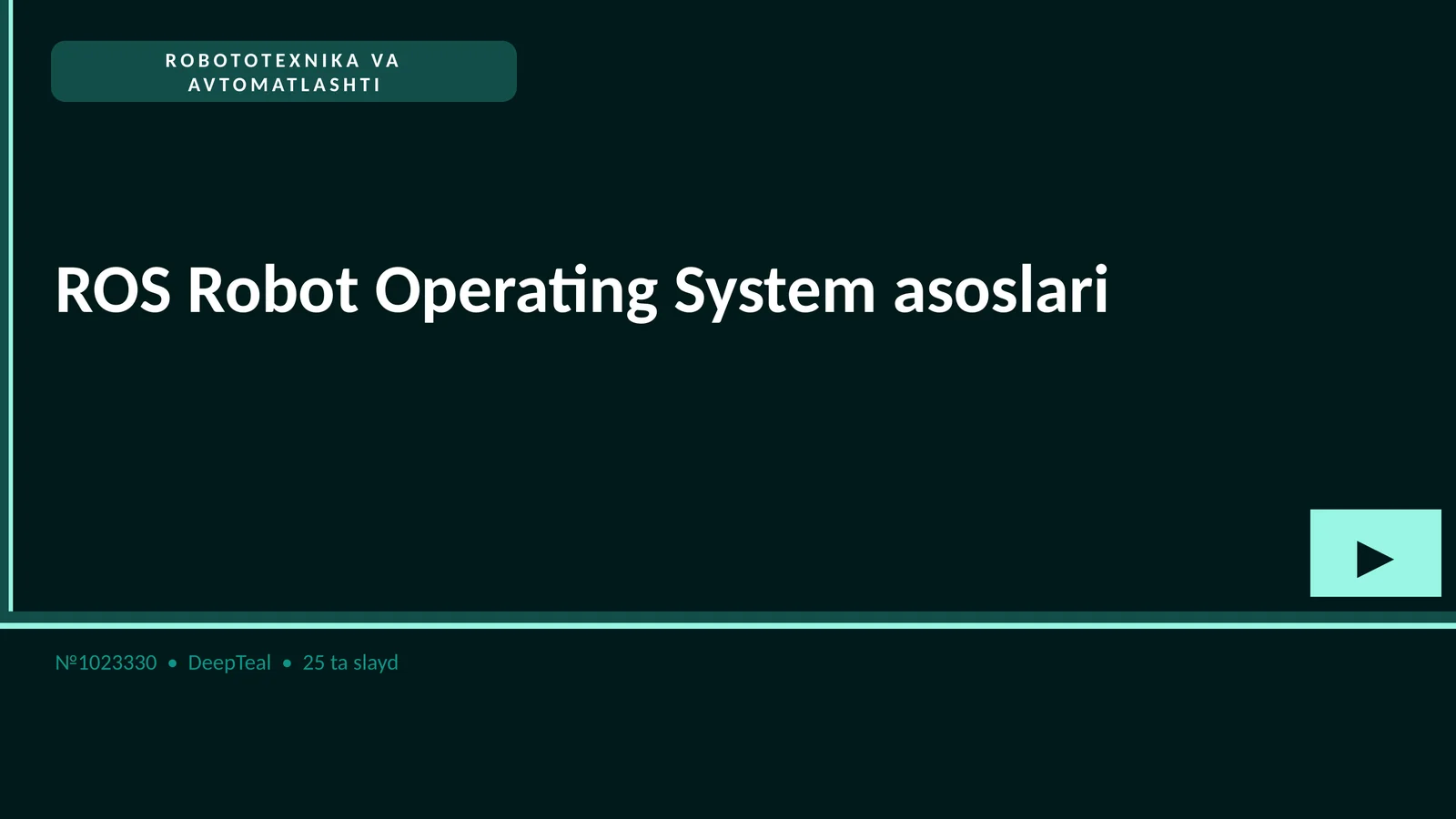 ROS Robot Operating System asoslari 1