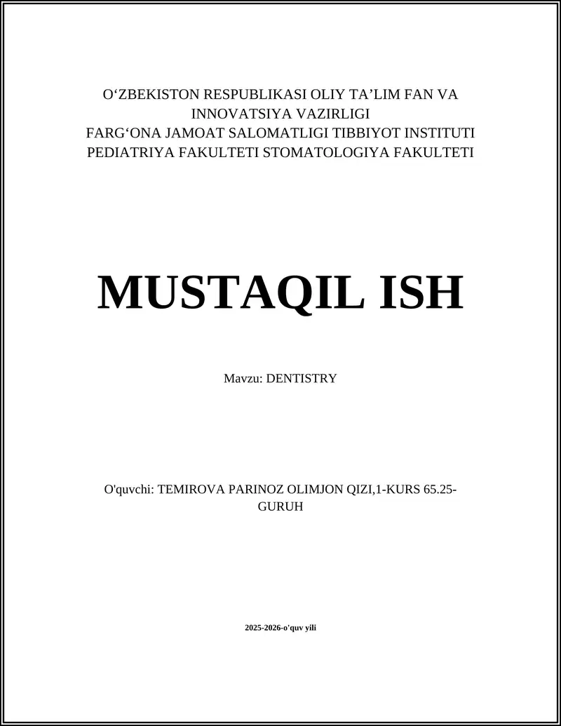 DENTISTRY 1