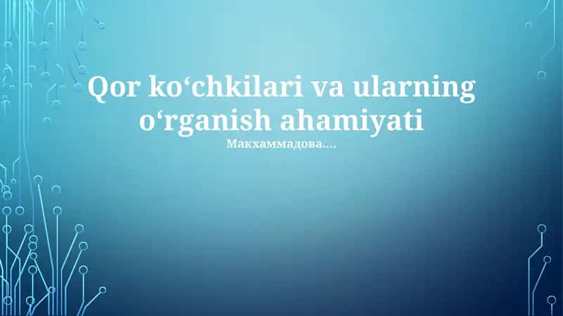 Qor koʻchkilari va ularning oʻrganish ahamiyati 1