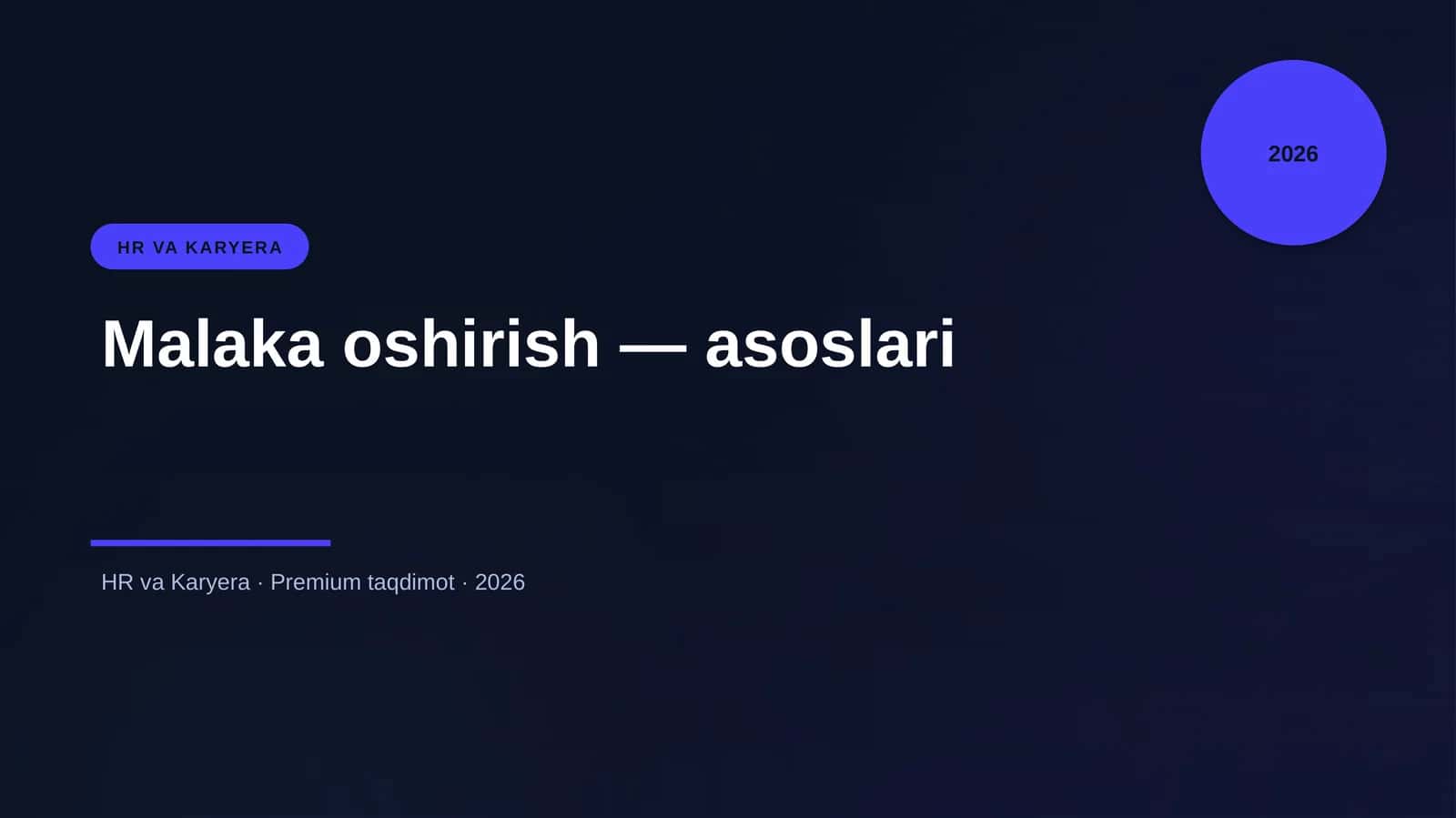 Malaka oshirish — asoslari 1