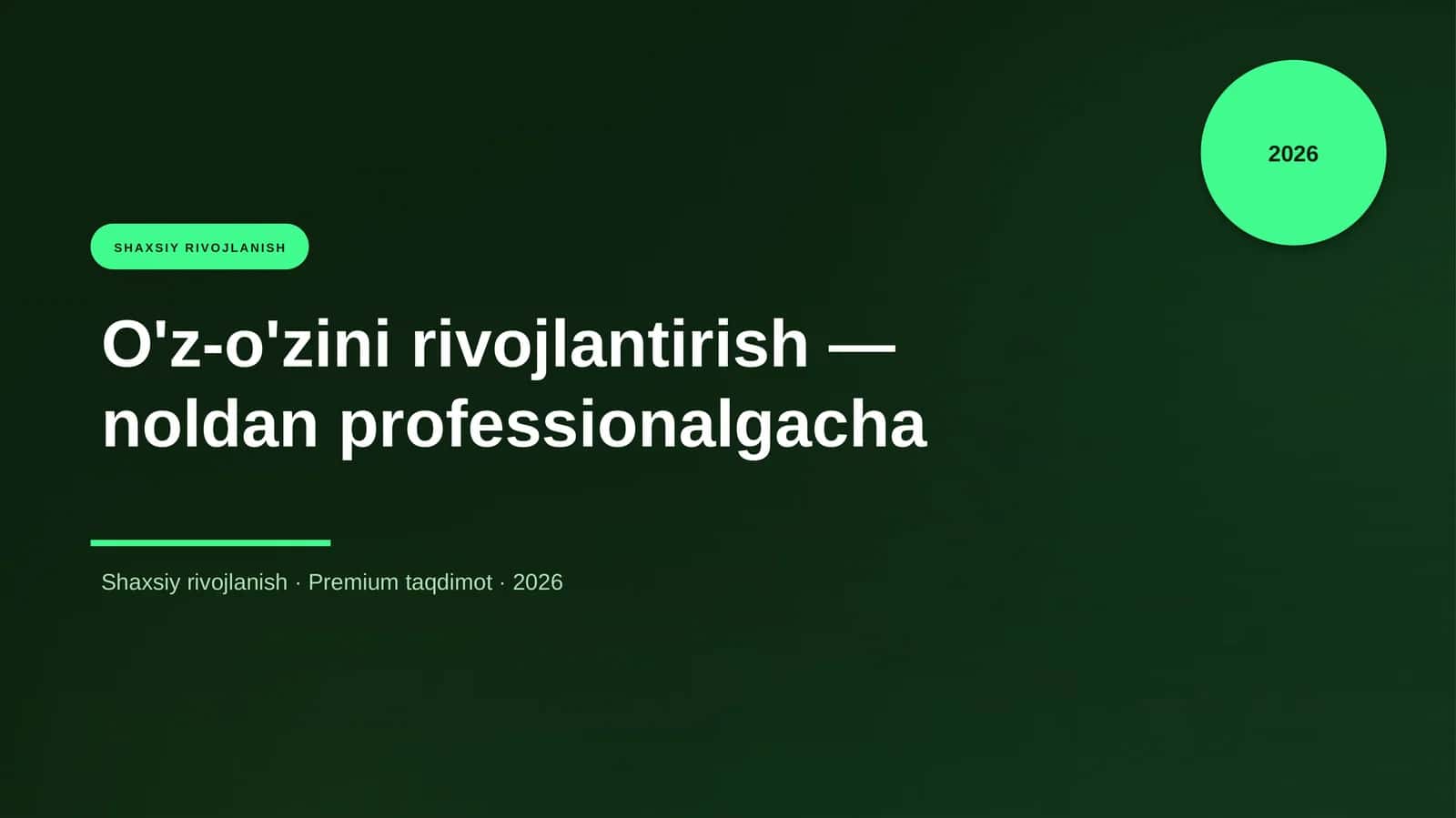O'z-o'zini rivojlantirish 1