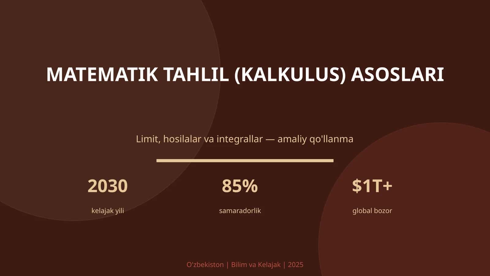 Matematik tahlil (kalkulus) asoslari 1