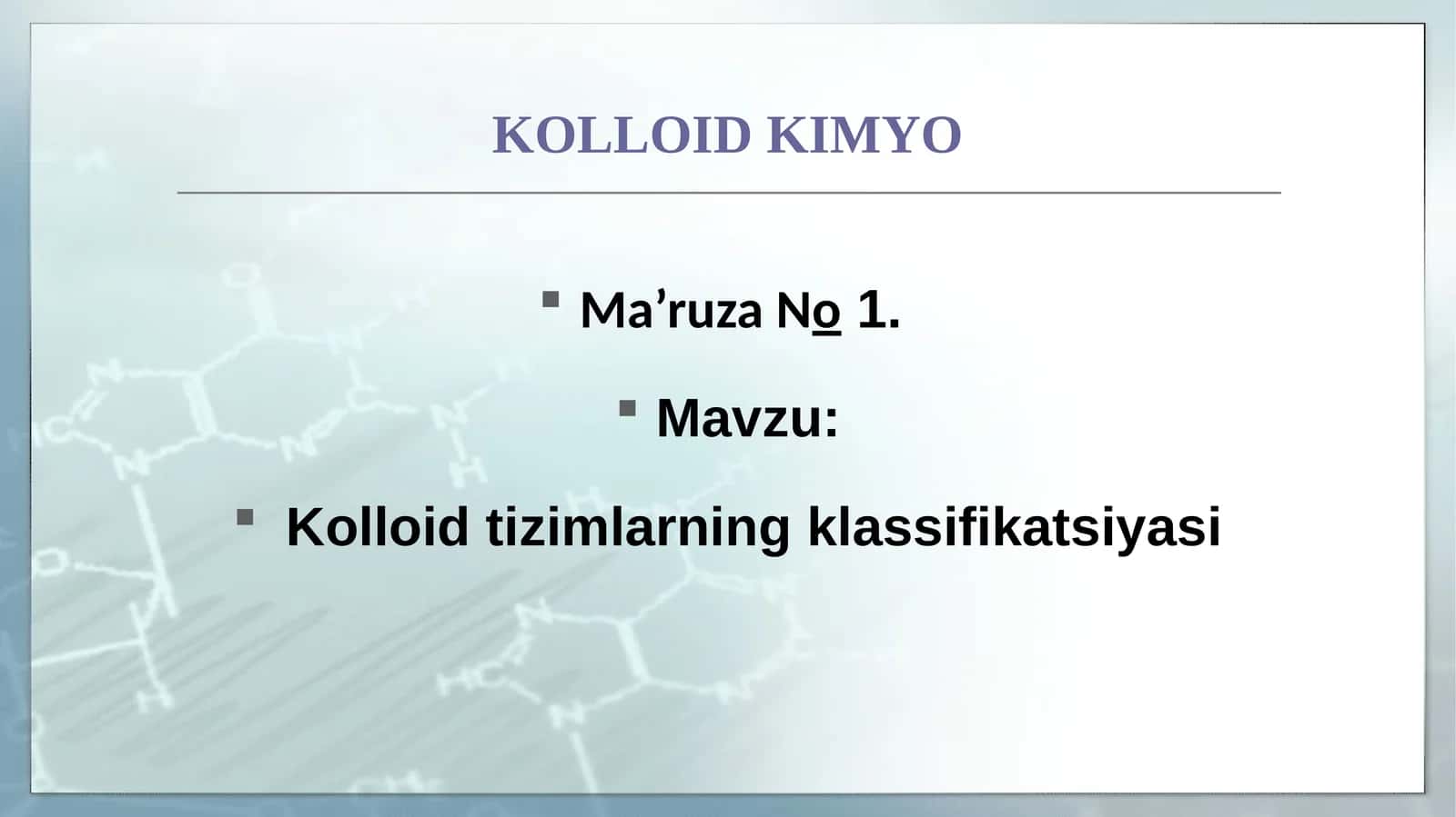 Kolloid Kimyo 1