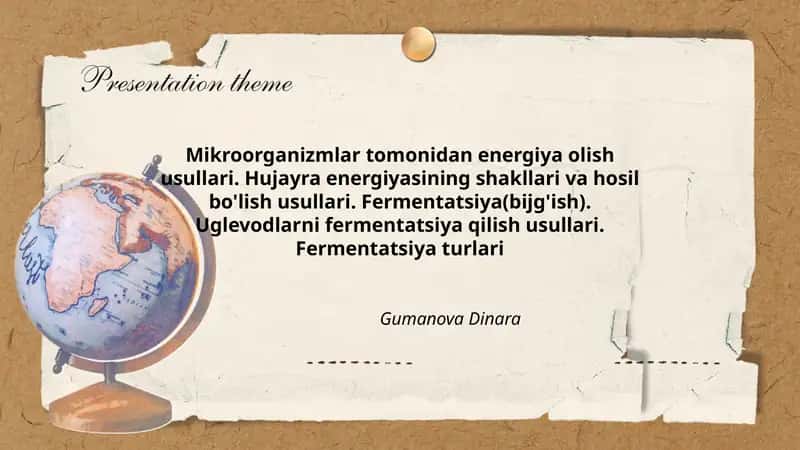 Mikroorganizmlar tomonidan energiya olish usullari 1