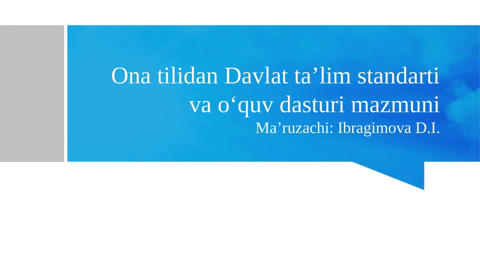 Umumiy O‘rta Ta’limning Davlat Ta’lim Standarti 1