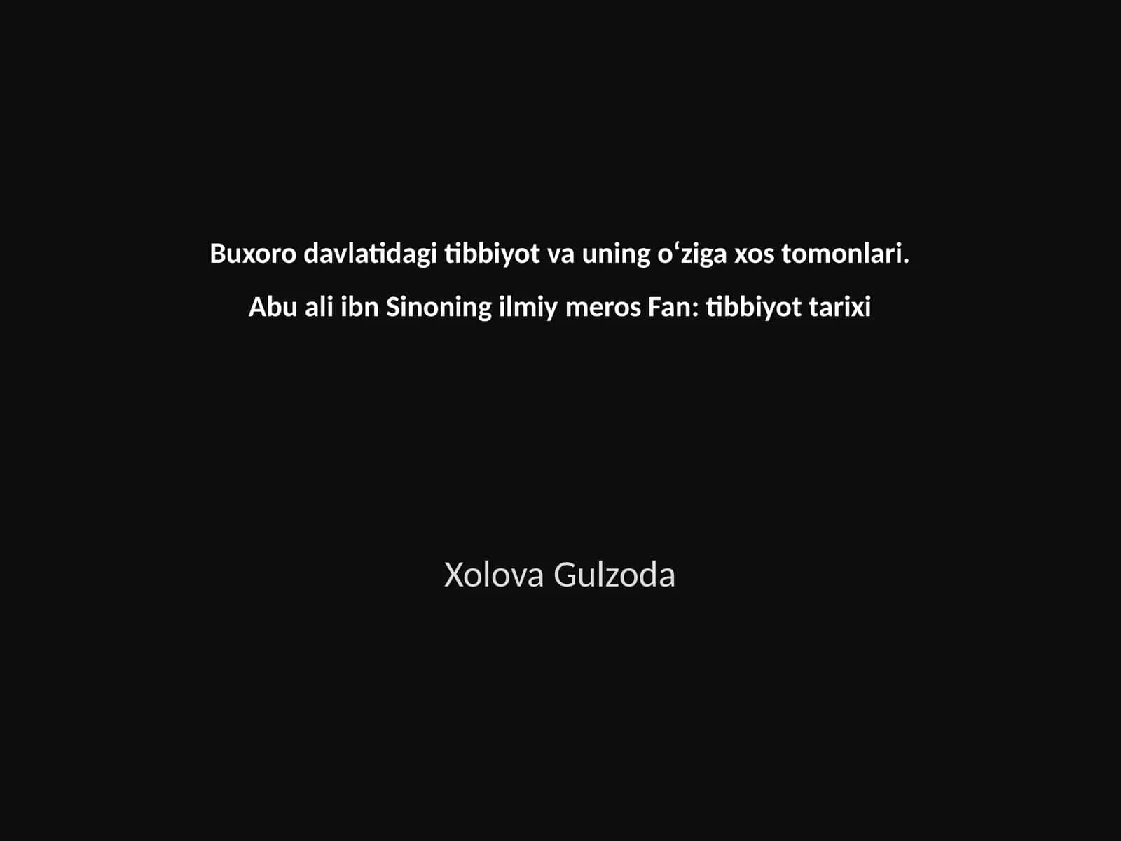 Tibbiyot va uning oʻziga xos tomonlari 1