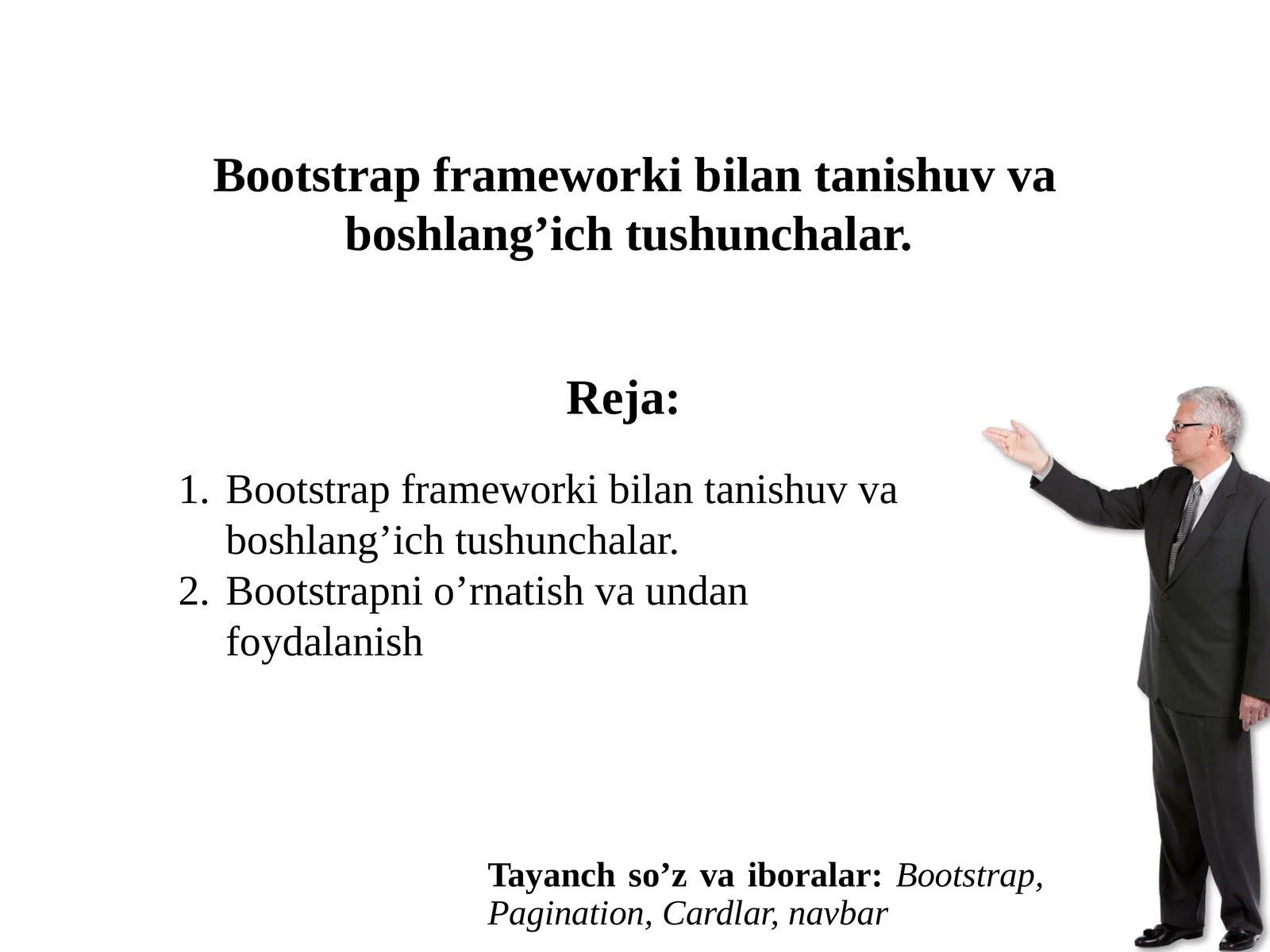 Bootstrap frameworki bilantanishuvvaboshlang’ichtushunchalar 1
