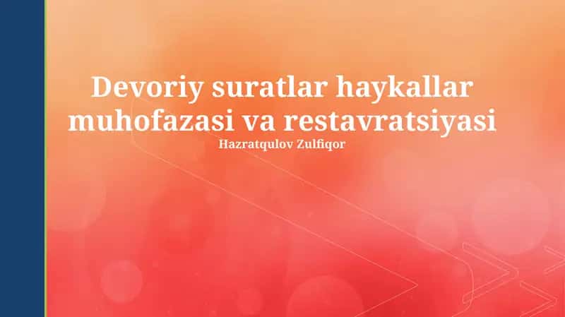 Devoriy suratlar haykallar muhofazasi va restavratsiyasi 1