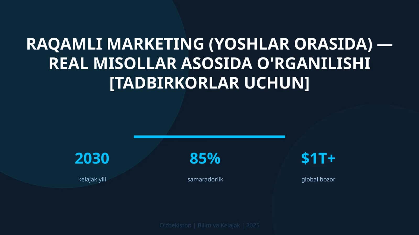 RAQAMLI MARKETING (YOSHLAR ORASIDA) — REAL MISOLLAR ASOSIDA O'RGANILISHI [TADBIRKORLAR UCHUN] 1