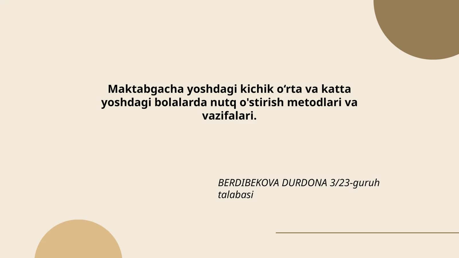 Nutq o'stirish metodlari va vazifalari 1