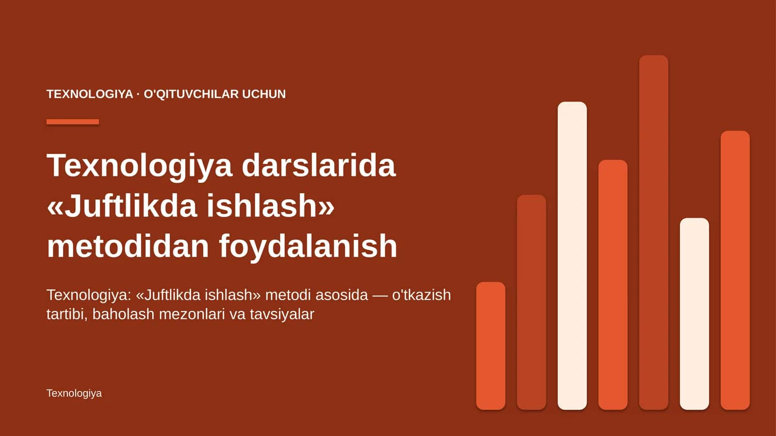 texnologiya darslarida juftlikda ishlash metodidan foydalanish 1384 1
