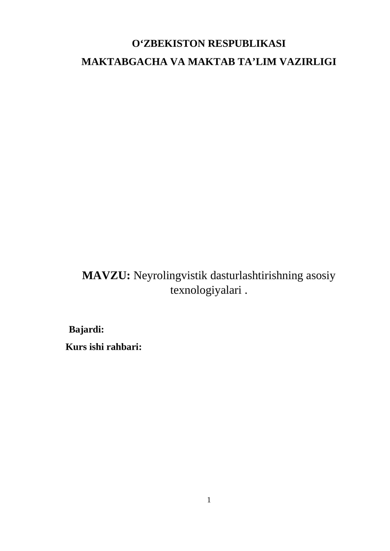 Neyrolingvistik dasturlashtirishning asosiy texnologiyalari 1