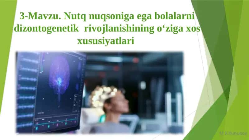 Nutq nuqsoniga ega bolalarni dizontogenetik rivojlanishining o‘ziga xos xususiyatlari 1