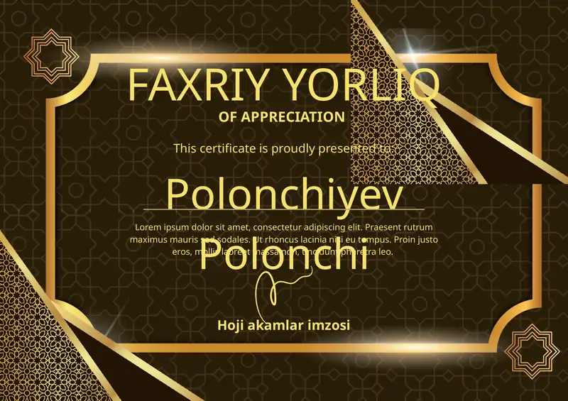 Faxriy yorliq shablon PowerPoint 1