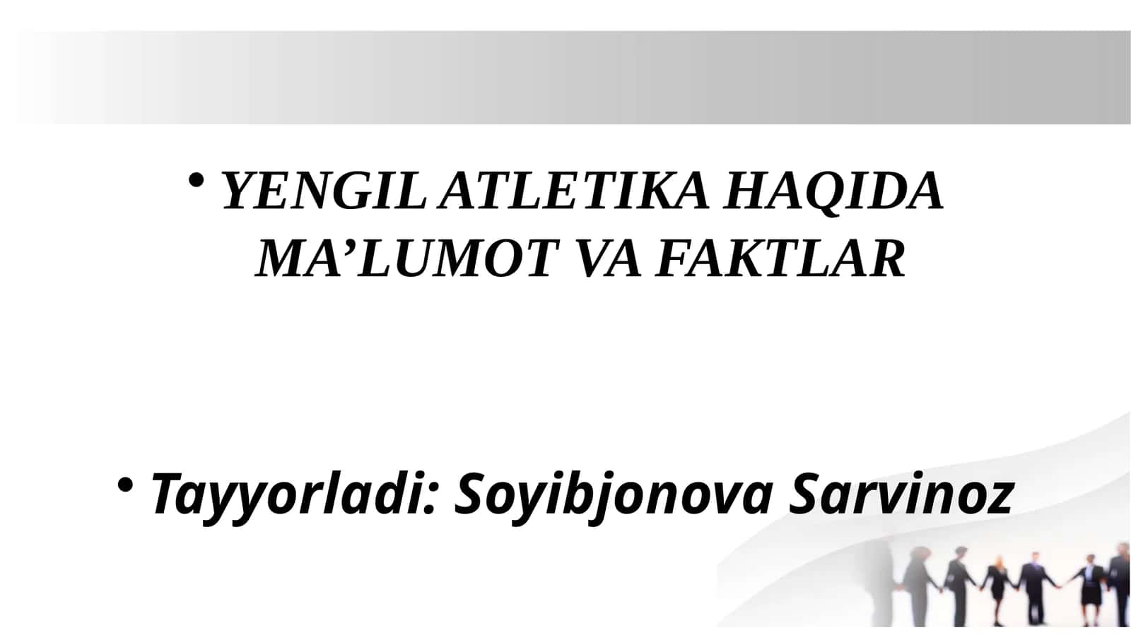 YENGIL ATLETIKA HAQIDA MA’LUMOT VA FAKTLAR 1