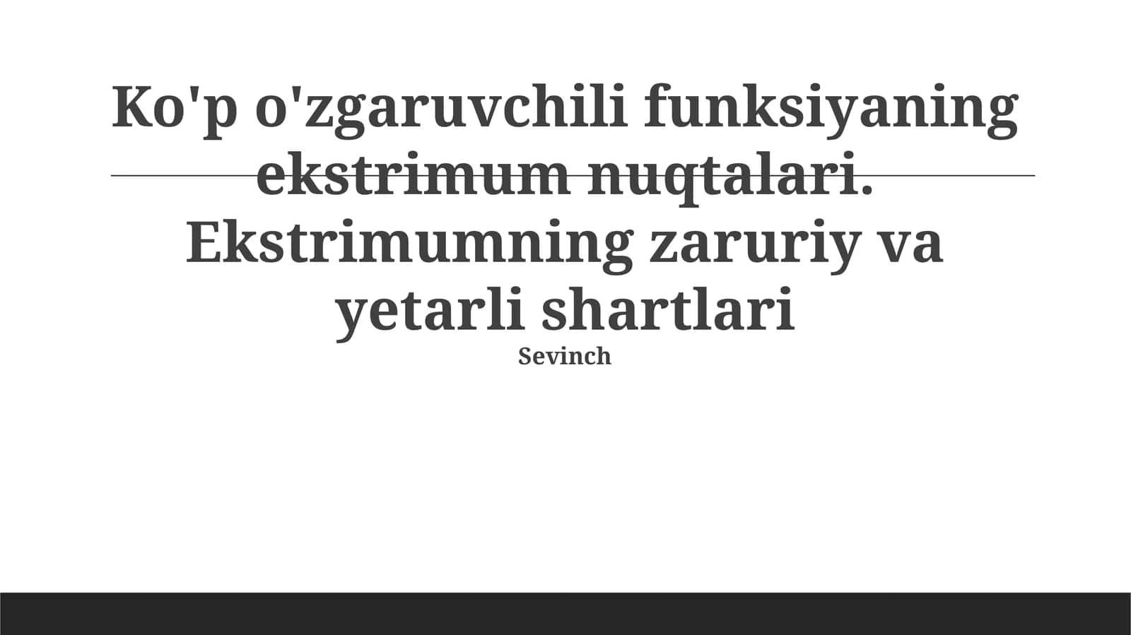 Ekstrimum nuqtalari 1