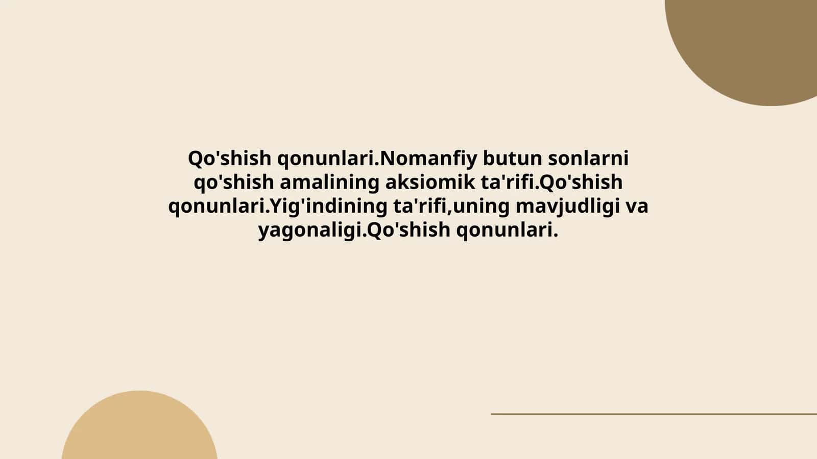 Qo'shish qonunlari 1