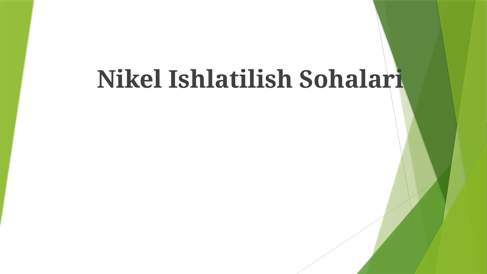 Nikel Ishlatilish Sohalari 1