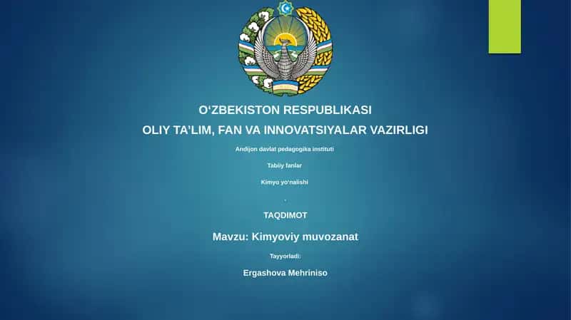 Kimyoviy muvozanat 1