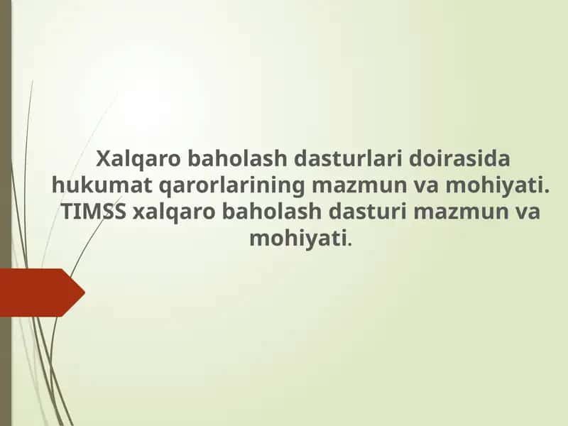 Xalqaro baholash dasturlari 1