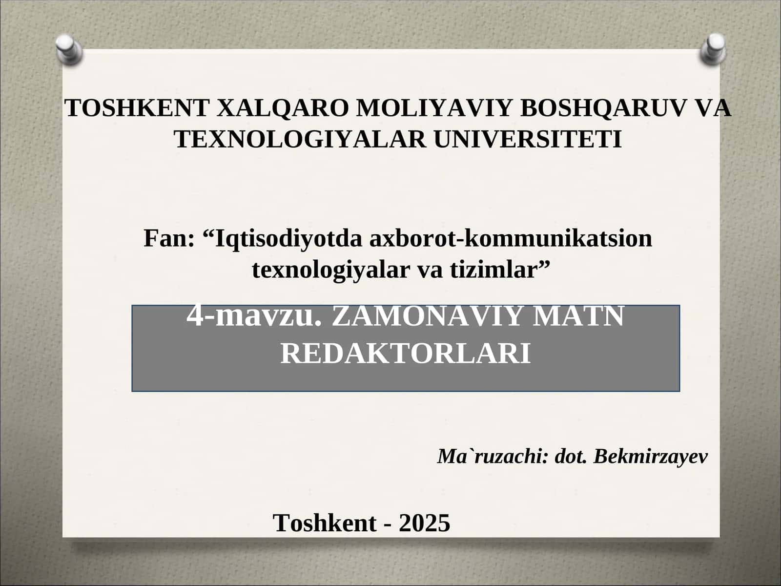 ZAMONAVIY MATN REDAKTORLARI 1