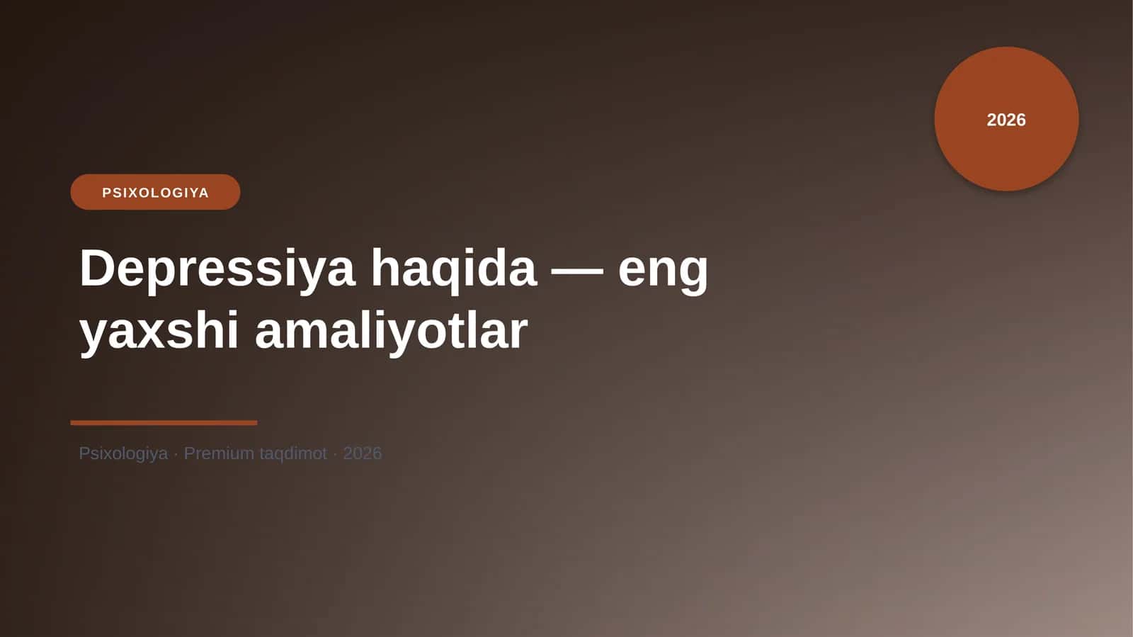 Depressiya haqida — eng yaxshi amaliyotlar 1