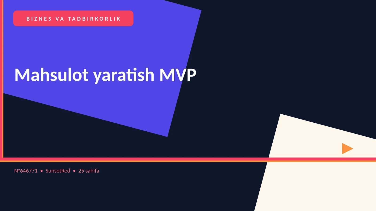 Mahsulot yaratish MVP 1