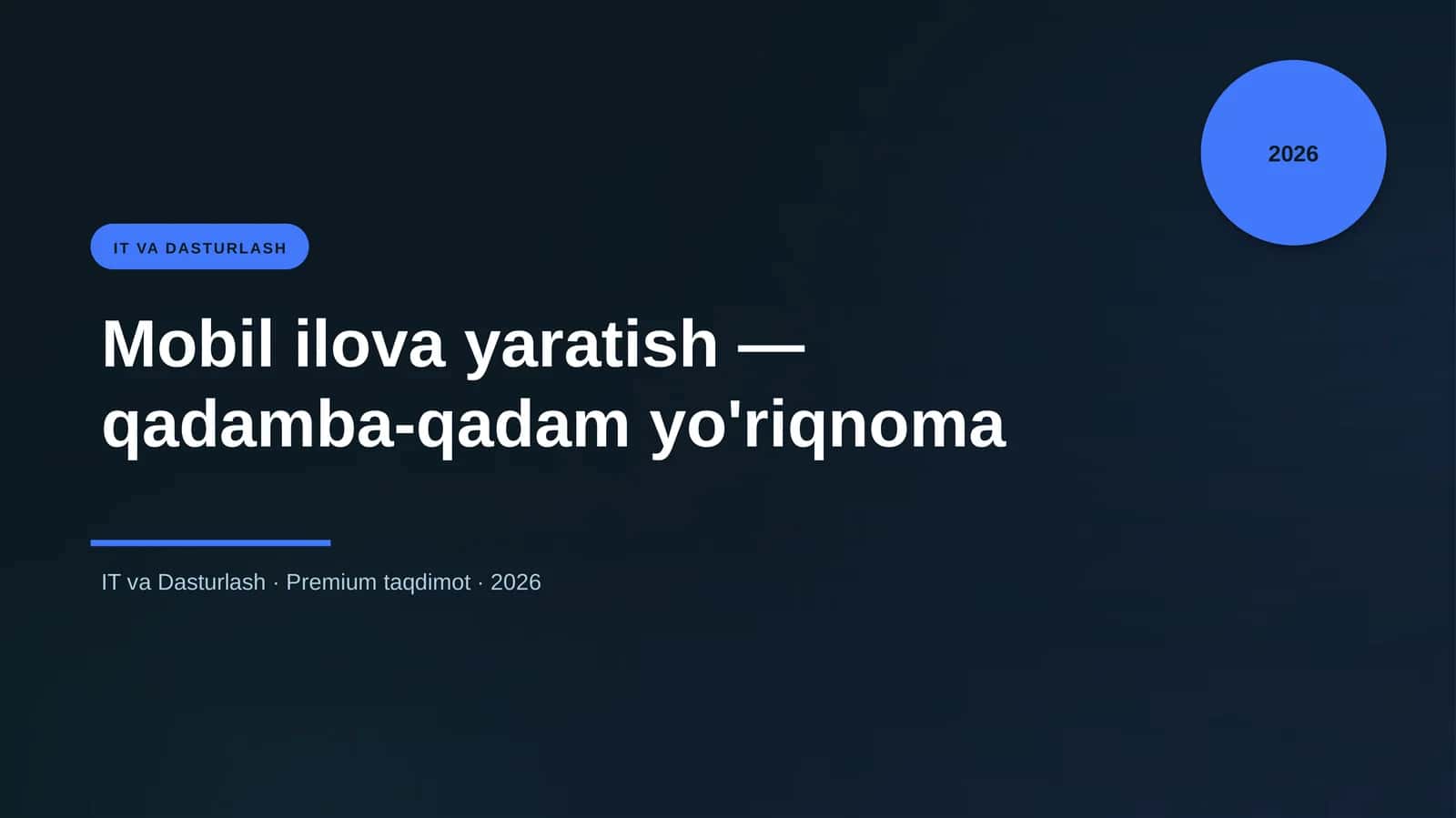 Mobil ilova yaratish — qadamba-qadam yo'riqnoma 1
