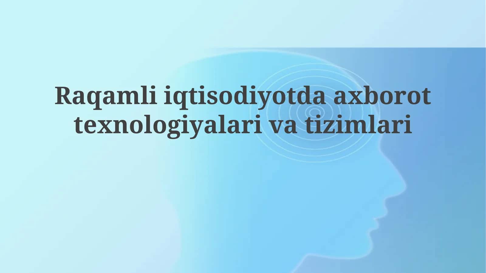 Raqamli iqtisodiyotda axborot texnologiyalari va tizimlari 1