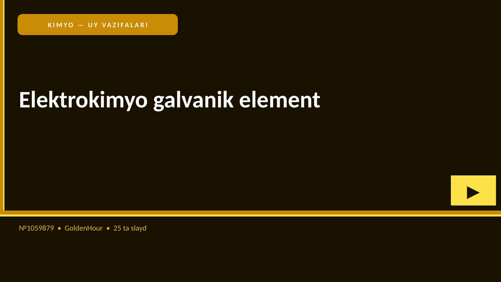 Elektrokimyo galvanik element 1