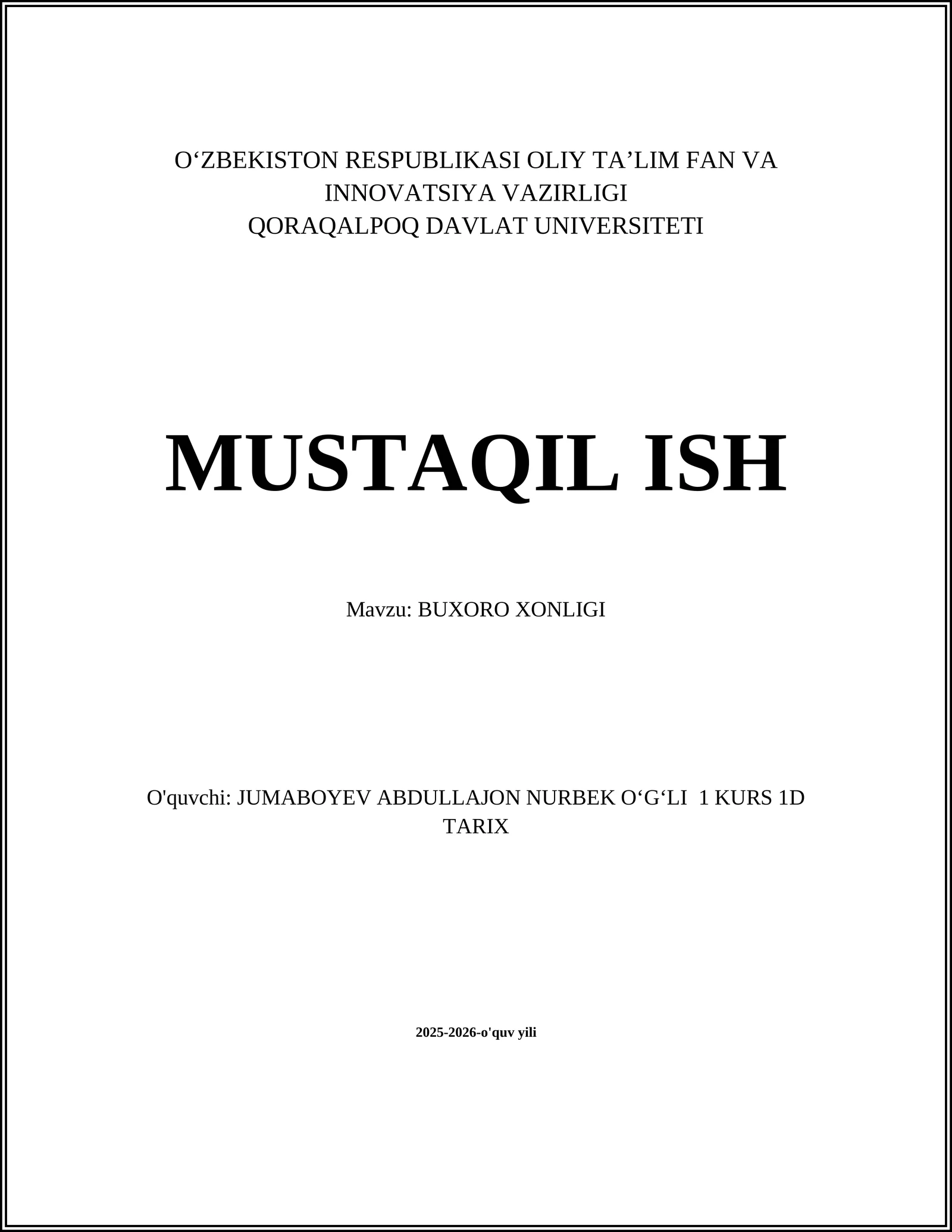 Buxoro Xonligi 1