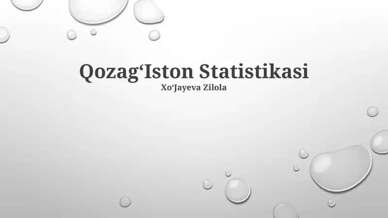 QozagʻIston Statistikasi 1