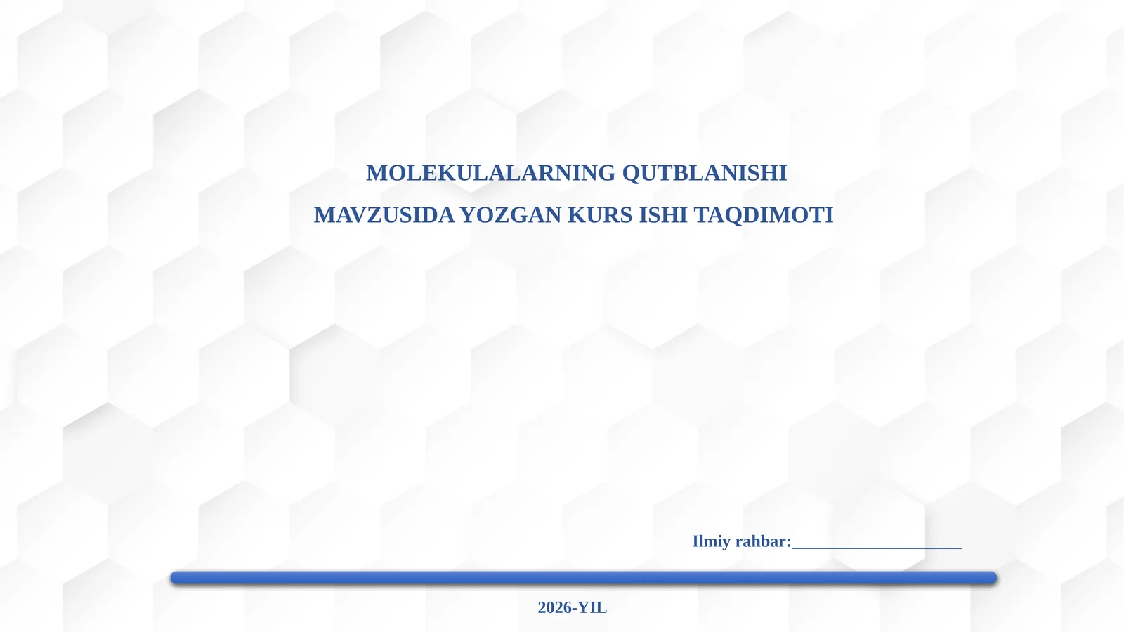 Molekulalarning qutblanishi   taqdimoti 1