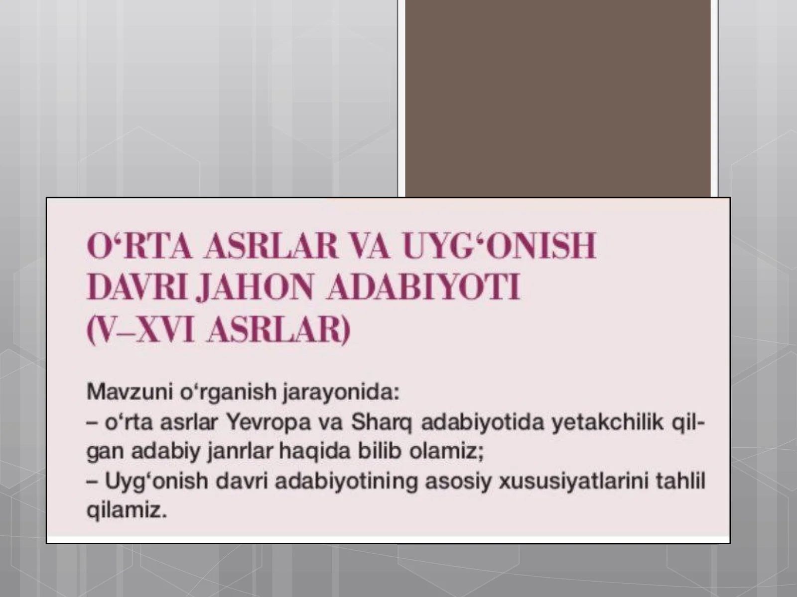 O'rta asrlar tarixi 1