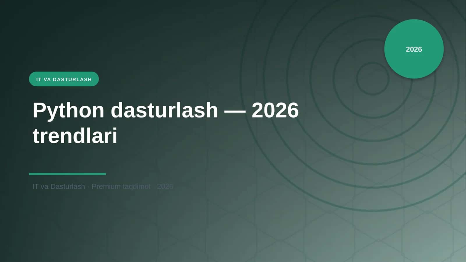 Python dasturlash — 2026 trendlari 1