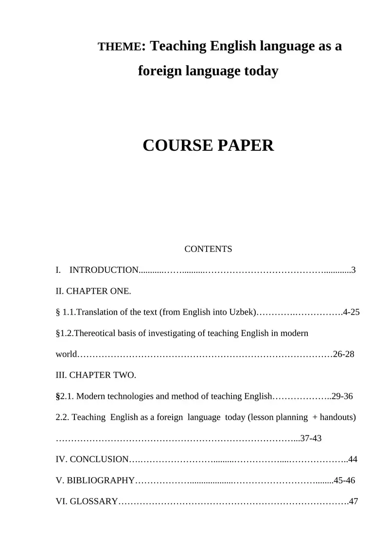Teaching English language as a foreign language today 1