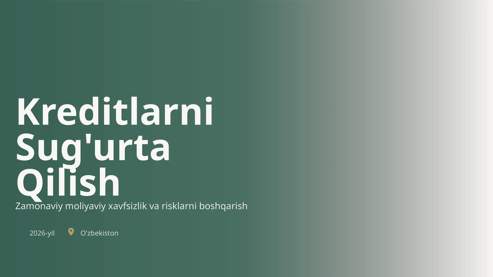 Kreditlarni Sug'urta Qilish 1