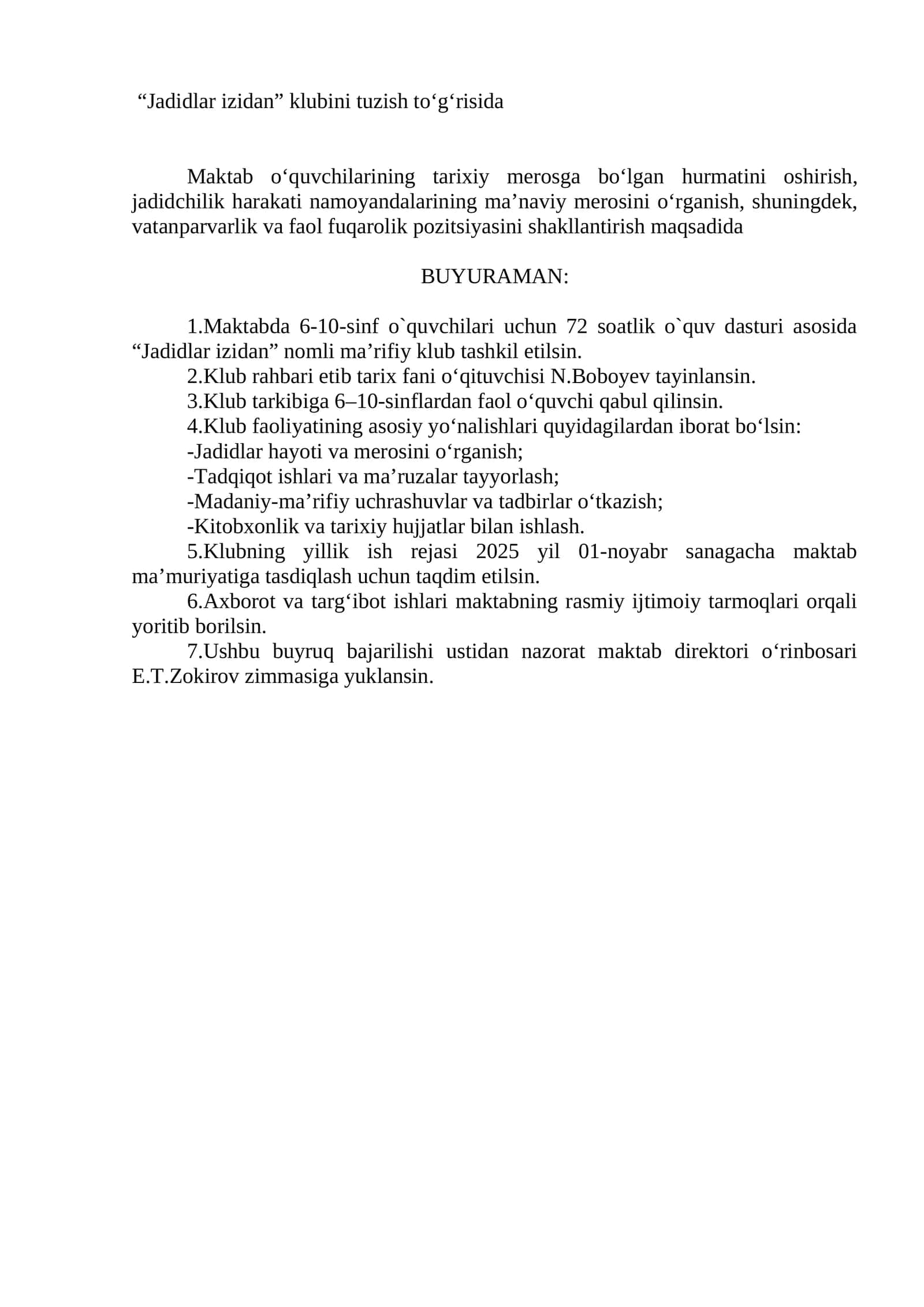 "Jadidlar izidan" nomli ma’rifiy klub 1