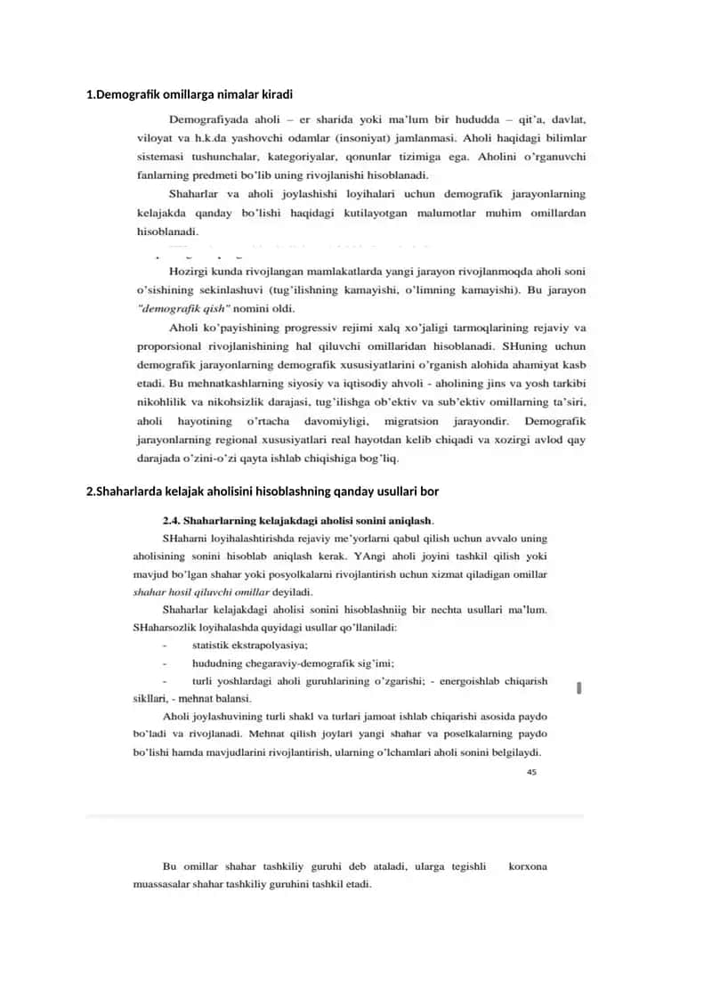 Aholi joylashuvi 1
