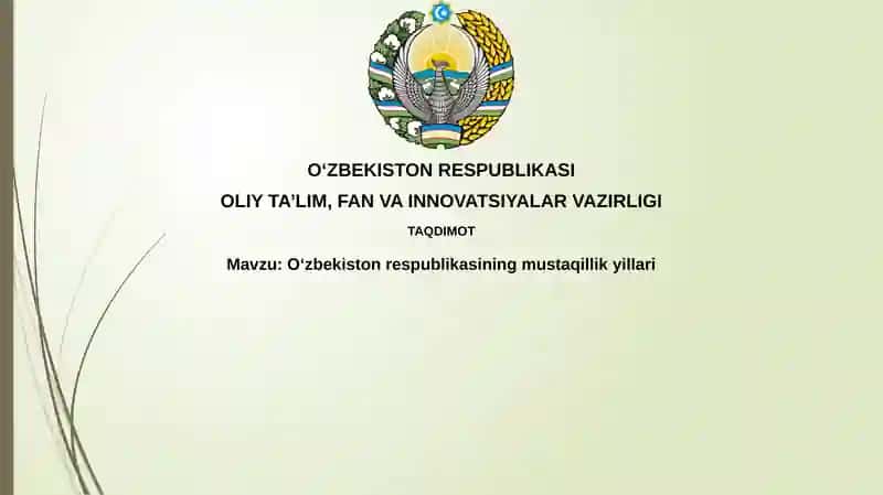 Oʻzbekiston Respublikasining Mustaqillik Yillari 1